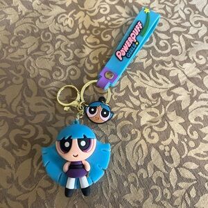 Powerpuff Girls Keychain 3D Rubber Cartoon Network Keyring